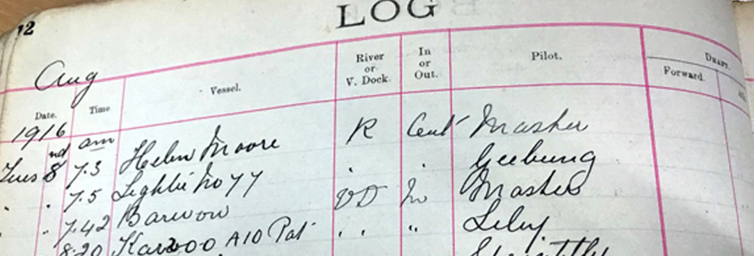 Photo of a log book